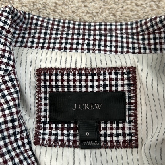 J. Navy and Burgundy Rhodes Micro Check Cotton Blazer, 0 - Picture 6 of 16